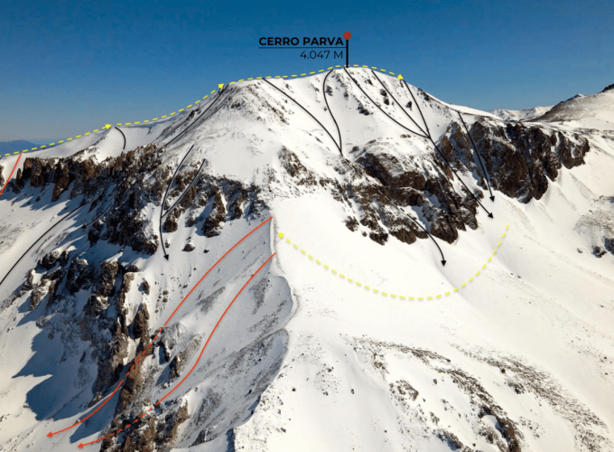 Experiencias de rando / randonnée en la Cordillera de los Andes. Ski touring trips in the Andes Mountains.